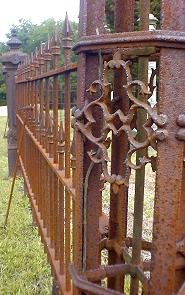 Detail of Iron Fencing surrounding Cummings Plot in Fulton Cemetery